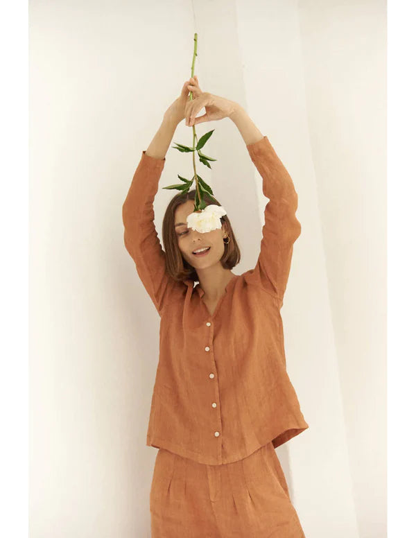 Eulalia Lapel Collar Blouse
