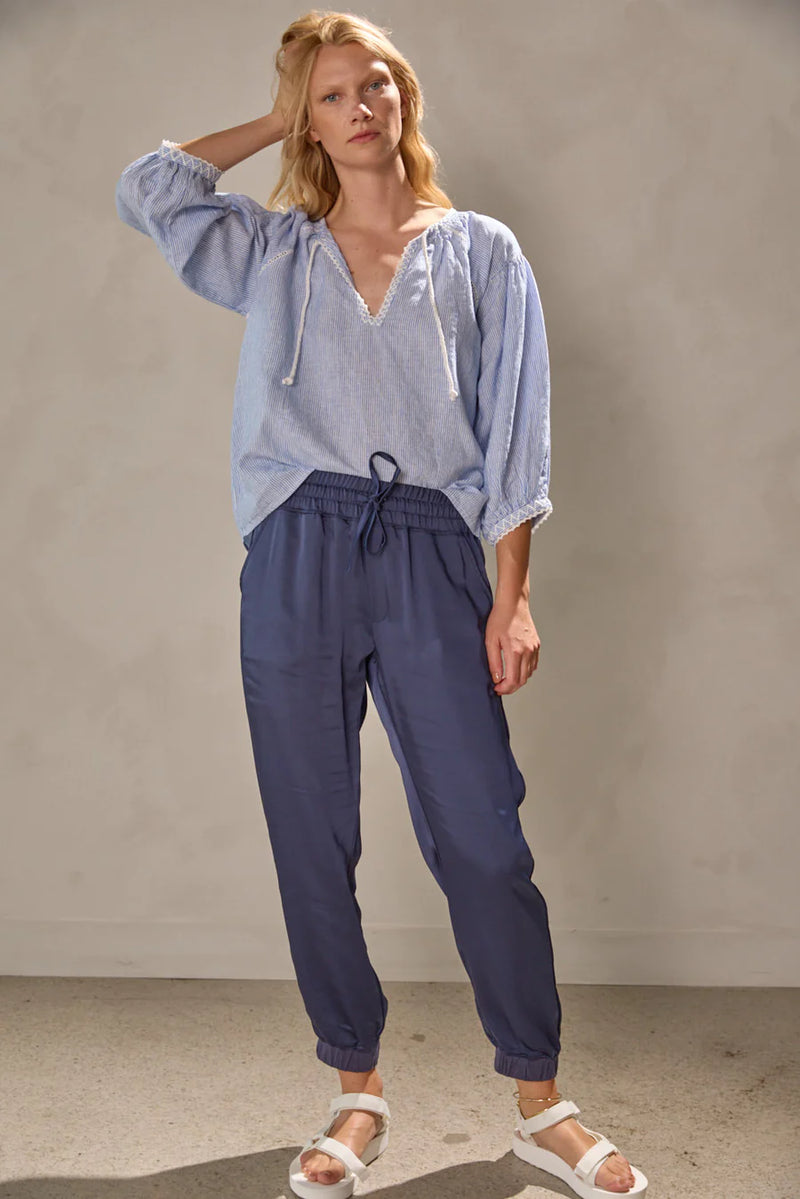 Olivia Blue Stripe Blouse